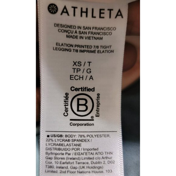 Athleta Womens Multicolor Tie Dye Elation Printed 7/8 Tight‎ Leggings Pull On XS - Picture 8 of 11